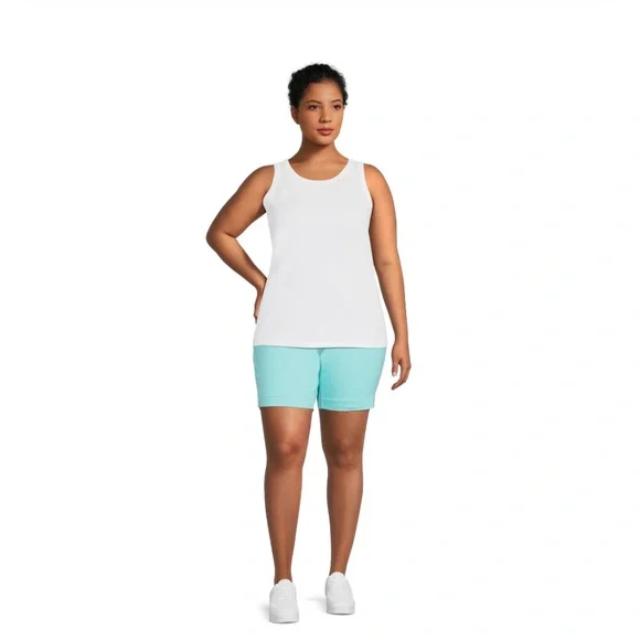 Just My Size Women’s Plus Size Aqua 2 Pocket Shorts Size 2X NEW - Picture 3 of 8